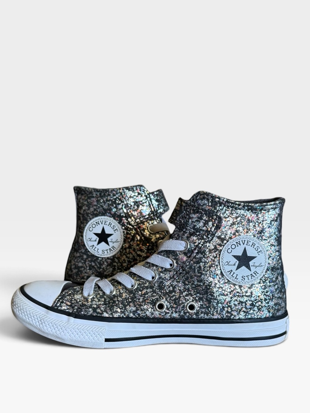 Converse Kids Glitter High Tops in Multicolor Metallic